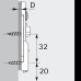 Монтажная планка линейная, L20, D1,5, прикруч., эксц., черный обсидиан