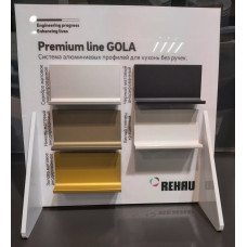 Стенд с образцами профиля Premium Line REHAU